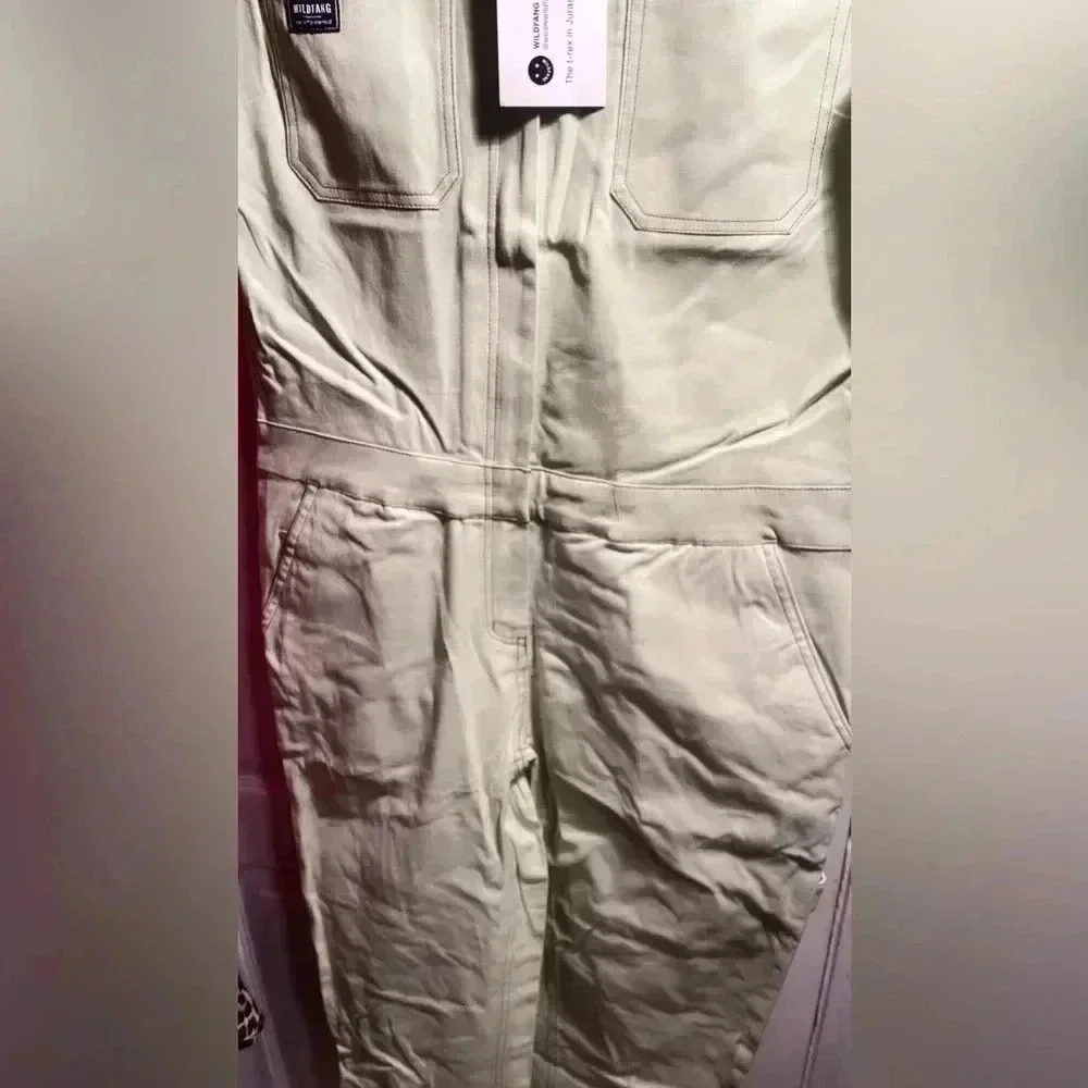 NWT Wildfang The Essentail short sleeve cotton green athletic pockets Coverall M - Picture 5 of 6